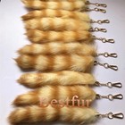 Real American Raccoon Fur Tail Keychain Wholesale 50pcs 10  Bag Charm Pendant