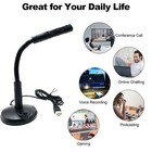 Computer Mini Condenser Microphone Usb Stand Recording Mic For Pc Desktop Laptop