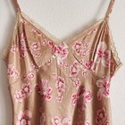 Y2k Vintage Floral Silk Blend Cami W  Lace Trim Details