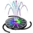 3 5w Solar Fountain Glass Bird Bath Fountain Pump Chargeable With 8 Led Lights o