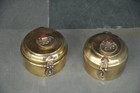 2 Pc Vintage Brass Handcrafted Round Shape Fine Quality Powder   Pill Boxes