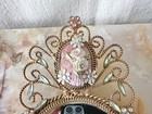 Vintage 1960s Italian Style Gold Tole Vanity Mirror Tray  Floral Filigree 15   
