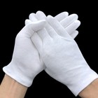 10pcs White Cotton Work Gloves For Dry Hands Handling Film Spa Gloves Ceremonial