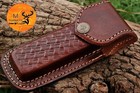 Handmade Pure Cow Engraved Leather Sheath For 5  Folding Knife Survival Edc 1362