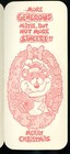 Vintage Christmas Card Retro 1970 s Cute Bear Wrapped In Wreath Unused 197