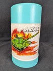 Lunch Box Thermos Child s 8oz Army Themed Tank Blue Vintage Complete Rare
