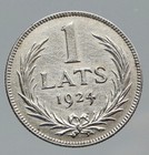 1924 Latvia Lions   Shield Antique Vintage Old Silver European Lats Coin I91685