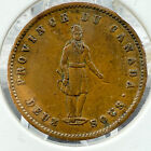 1852 Province Of Canada Quebec Bank Deux Sous One Penny Token 34mm Sp1494