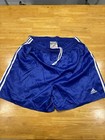 Vintage Adidas Nylon 3-stripes Shorts   Royal Blue   Size L Y2k Track Swim