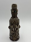 Handmade Polymer Clay Dragon Lizard Fantasy Art Embellished Bottle Sculpture