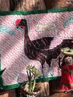 Dollhouse Miniature Wall Hanging Manta Rug Shipibo Curassow Bird Embroidered