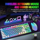 Wireless Rechargeable Gaming Keyboard Mouse Set For Computer Laptop Rainbow Led