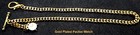  Gold Plated Pocket Watch Chain With T-bar End And Ornate Fob 
