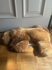 Dan Dee Dog Plush Brown Laying Puppy Stuffed Animal Pillow Floppy 23 Sewn Eyes