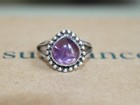 Sundance Catalog Sterling Silver Amethyst  regal Rain  Granulation Ring Sz 6 Nib