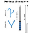 Telescoping Magnetic Pickup Tool Pole With 2 Hooks And Magnet Black Blue