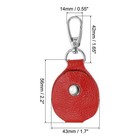 2 Pack Leather Key Fob Genuine Leather Keys Cover Portable Key Fob Red