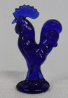 Cobalt Blue Depression Style Glass Rooster Chicken Figurine Farmhouse 4 5 In