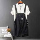 Men s Y2k Fancy Color Bib Overalls Shorts Casual Summer Sleeveless Holiday Cover