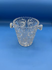 Vintage Bohemian Czech Glass Ice Bucket Champagne Wine Cooler With Handles
