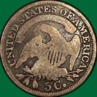 1835 Large Date  Large 5 Capped Bust Half Dime Very Good Vg Coin  36351