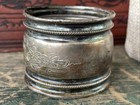 Antique Victorian Sterling Silver Napkin Ring 18g Floral Monogrammed