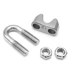 6 Pack 3 8 Inch M10 Stainless Steel Wire Rope Cable Clip Clamp  U Bolt Saddle