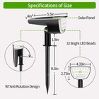 32 Led Landscape Solar Power Outdoor Garden Path Solar Spot Light Waterproof