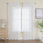 Furman Sheer White Curtains 84 Inches Long For Bedroom Living Room 2 Panels Set 