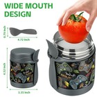 Pawtong 10oz Kids Insulated Soup Thermo Vacuum Food Jar Leakproof Black Gamepad