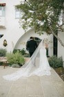 Ivory Floral Lace And Sequin Cathedral Length Veil