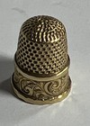 Antique Victorian 14k Gold Sewing Thimble Hand Engraved Scrolling Filigree Sz 5