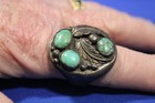 Large Old Pawn Man s Native American Navajo Indian Silver Ring W  Turquoise