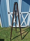 Antique  W   L E Gurley Wood   Brass Survey Tripod For Transit  60 Inch