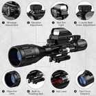 Midten 4-16x50 Ao Tactical Rifle Scope Dual Illuminated Ao  Red Laser 