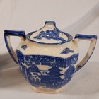 Vintage Blue Willow Cream And Sugar Set Japan Blue White Transferware Ceramic