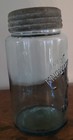 Rare Vtg Knowlton Vacuum     star  Fruit Jar Qt Blue  W original Ring   Glass Top