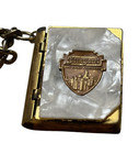 Vintage 50s Disneyland Souvenir Charm Bracelet Book Of Postcards Mother Of Pearl