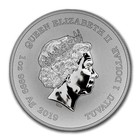 2019 Tuvalu  1 - 1 Oz  9999 Silver Marvel Series Captain America Bu