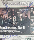 Lynyrd Skynyrd Signed Newspaper Jsa Coa Medlocke Powell Van Zant Wilkeson  1