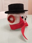 Vintage Christmas Snowman Japan Satin Ball Ornament 3 1 2 