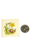 Rare Vtg Hallmark Cute Mouse Baby Acorn Swing Flower Mini Greeting Card 15ge7463