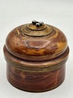Wooden Indian Vintage Tika Ceremony Kum Kum Powder Box Hand Carved And Painted
