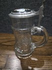 Antique German Glass Handpainted Porcelain And Pewter Lid Beer Stein
