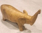 Vintage Hand Carved Wooden African Elephant Figurine Safari Animal Light Brown 