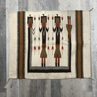 Vtg Native American Yei Figure Rug Navajo Blanket Earth Tone Wool Textile 36 5 