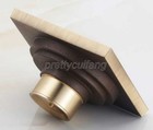 Antique Brass Art Carved Flower Floor Drain Bathroom Shower Drain Phr020