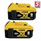 For Dewalt 20v 20 Volt Max Xr 8 0ah Lithium Ion Battery Dcb206-2 Dcb205-2 2 Pack