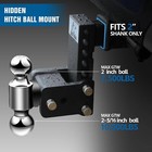 Geteen Tow   Stow Adjustable Trailer Hitch Ball Mount 2  Receiver 5  Drop Hitch