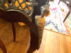 Antique Vtg Mahogany Marble Brass Griffon Renaissance Fern Plant Stand Table Top
